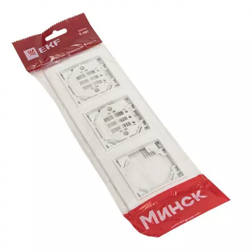 Рамка 3-м Минск горизонтальная бел. Basic EKF ERM-G-303-10 фото 3