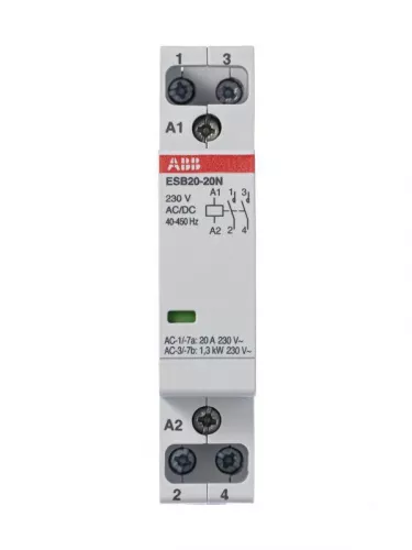 Контактор ESB20-20N-06 модульный (20А АС-1 2НО) катушка 230В AC/DC ABB 1SBE121111R0620 фото 4