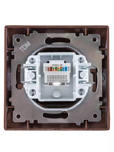 Розетка компьютерная RJ45 венге "Лама" TDM фото 4