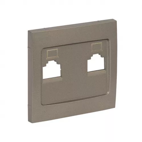 Панель лицевая Валенсия для розетки 2-м RJ-45 кашемир PROxima EKF ESK02-L-035-40 фото 2