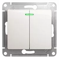 Механизм выключателя 2-кл. СП Glossa 10А IP20 (сх. 5а) 10AX с подсветкой перламутр SchE GSL000653