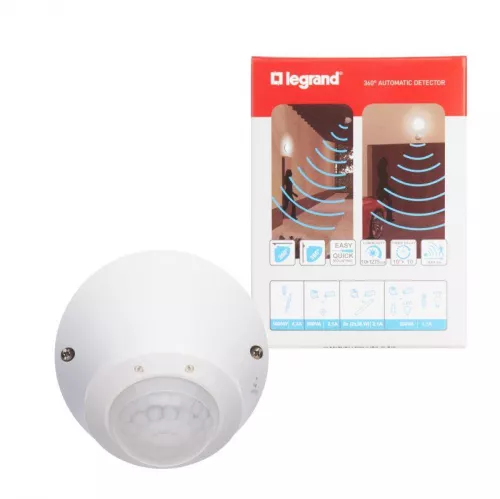 Датчик движения PIR IP55 настенный/потолочный 360град. Lighting Management блистер Leg 048946 фото 5