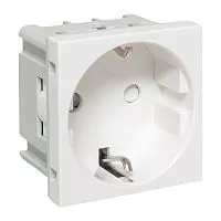 Розетка 1-м C-Line 2мод. 45х45 РКС-20-30-П с заземл. бел. EKF E2MR16-028-10