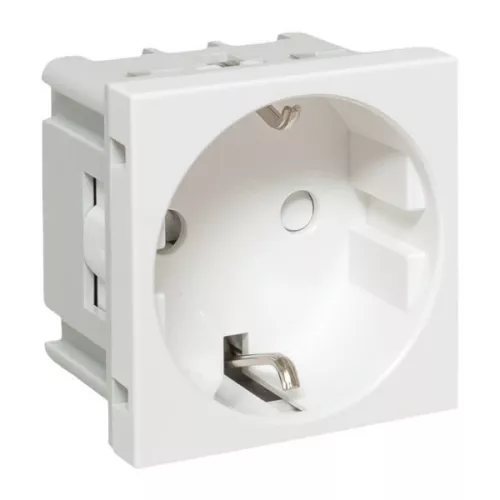 Розетка 1-м C-Line 2мод. 45х45 РКС-20-30-П с заземл. бел. EKF E2MR16-028-10