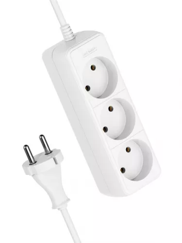 Удлинитель 3х1.5м без заземл. 16А IP20 ПВС 2х1 Космос YKsm1.5m-3g(K)