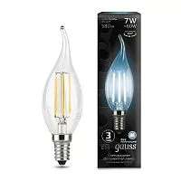 Лампа светодиодная Black Filament Свеча на ветру E14 7Вт 4100К Gauss 104801207
