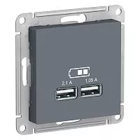 Механизм розетки USB AtlasDesign 5В 1порт х 2.1А 2порта х 1.05А грифель SchE ATN000733