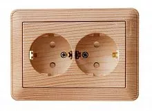 Розетка 2-м СП W59 16А IP20 с заземл. защ. шторки в сборе сосна SchE RS16-255-78
