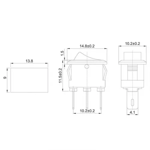 Выключатель клавишный 250В 3А (3с) ON-ON черн. Micro (RWB-102) Rexant 36-2030 фото 2