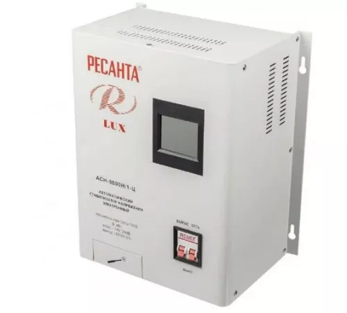 Стабилизатор напряжения АСН-8000Н/1-Ц 1ф 8кВт IP20 релейный Ресанта 63/6/17
