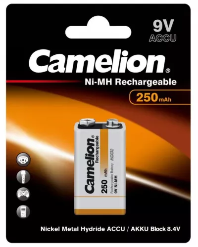 Аккумулятор 6F22 NI-MN 250мА.ч BP-1 (блист.1шт) Camelion 5014 фото 3
