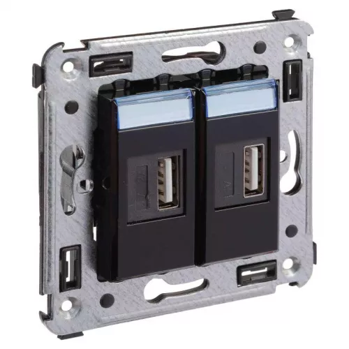 Устройство зарядное USB СП Avanti "Черный квадрат" DKC 4402543 фото 2 Устройство зарядное USB СП Avanti "Черный квадрат" DKC 4402543 фото 2