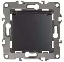 Механизм розетки 1-м СП Эра12 12-2103-05 16А IP20 16AX 250В 2P+E Schuko защ. шторки с крышкой антрацит Эра Б0014697