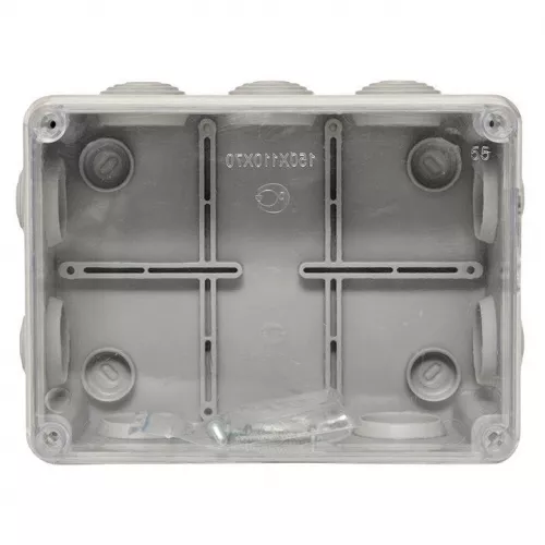 Коробка распаячная КМР-050-041пк пылевлагозащ. 150х110х70 10 мембранных вводов уплот. шнур. прозр. крышка PROxima EKF plc-kmr-050-041pk фото 4