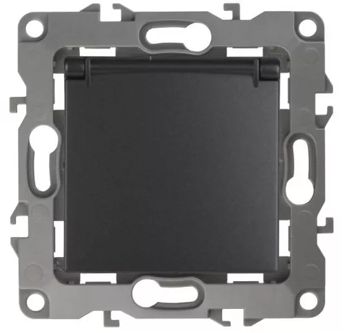 Механизм розетки 1-м СП Эра12 12-2103-05 16А IP20 16AX 250В 2P+E Schuko защ. шторки с крышкой антрацит Эра Б0014697 Механизм розетки 1-м СП Эра12 12-2103-05 16А IP20 16AX 250В 2P+E Schuko защ. шторки с крышкой антрацит Эра Б0014697