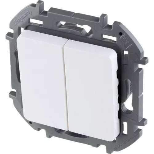 Механизм выключателя 2-кл. Inspiria 10А IP20 250В 10AX бел. Leg 673620 фото 4