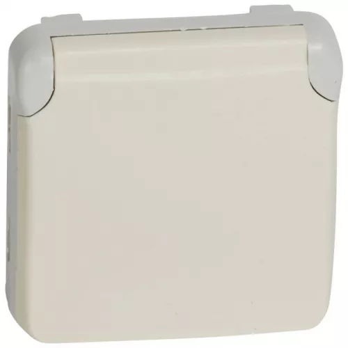 Механизм розетки 1-м СП Plexo с защ. крышкой с заземл. IP55 бел. Leg 069639