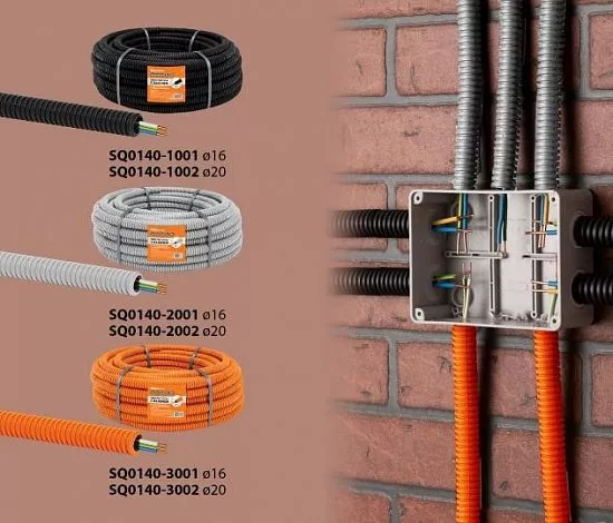 Электротруба гофрированная с кабелем торговой марки TDM ELECTRIC