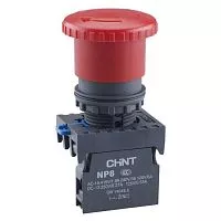 Кнопка управления "Грибок" d40мм с фиксацией NP8-01ZS/14 красн. 1НЗ IP65 (R) CHINT 667210