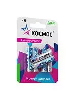 Элемент питания алкалиновый AAA/LR03 BP-6 (блист.6шт) КОСМОС KOCLR03BL6
