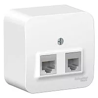 Розетка компьютерная + телеф. 2-м ОП BLANCA RJ45 кат.5e + RJ11 изол. пласт. бел. SchE BLNIA045111