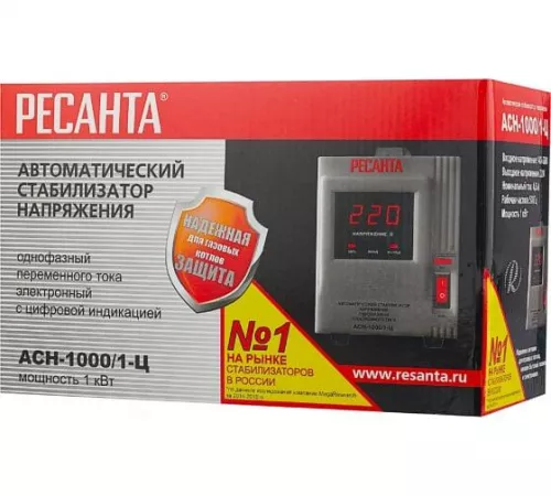 Стабилизатор напряжения АСН-1000/1-Ц 1ф 1кВт IP20 релейный Ресанта 63/6/2 фото 4
