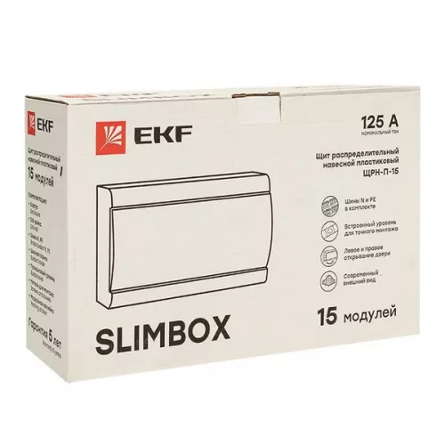 Щит ЩРН-П-15 "SlimBox" IP41 бел. дверца PROxima EKF sb-n-15w фото 4