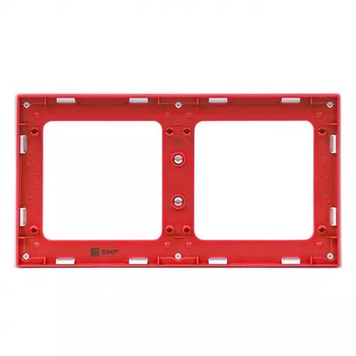 Рамка 2-м Стокгольм бел. с линией цвета красн. PROxima EKF EXM-G-305-20 фото 3