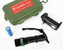 Фонарь E142 (аккум. 220В CREE 3Вт пласт. бокс; черн.) Ultraflash 12187