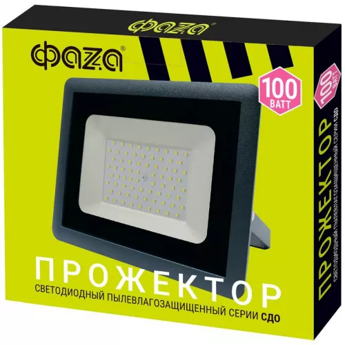 Прожектор светодиодный СДО-10 100Вт 6500К IP65 230В GR ФАZА 5033641 фото 6