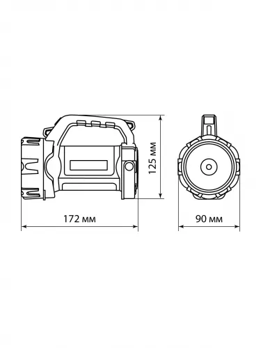 Фонарь светодиод. "Прожектор 6", 5 Вт LED+10 SMD+9 SMD, 400 лм, 3,7 В 2x18650 2,4 А*ч, USB, TDM фото 2 Фонарь светодиод. "Прожектор 6", 5 Вт LED+10 SMD+9 SMD, 400 лм, 3,7 В 2x18650 2,4 А*ч, USB, TDM фото 2