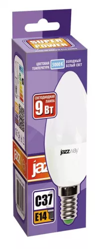 Лампа светодиодная PLED-SP C37 9Вт свеча 5000К холод. бел. E14 820лм 230В JazzWay 2859488A фото 2