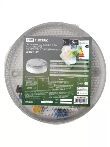 Светильник LED ЖКХ ДБО-6-ФА 6 Вт, 850 лм, IP54 (фотоакустический датчик) TDM фото 5