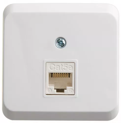 Розетка компьютерная ОП Этюд RJ45 CAT.5E бел. SchE KOMA-001B Розетка компьютерная ОП Этюд RJ45 CAT.5E бел. SchE KOMA-001B